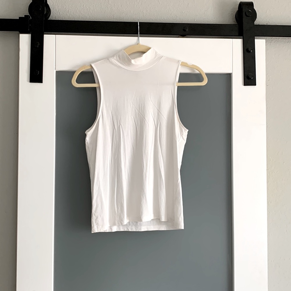 Gap White Mock Neck Tank